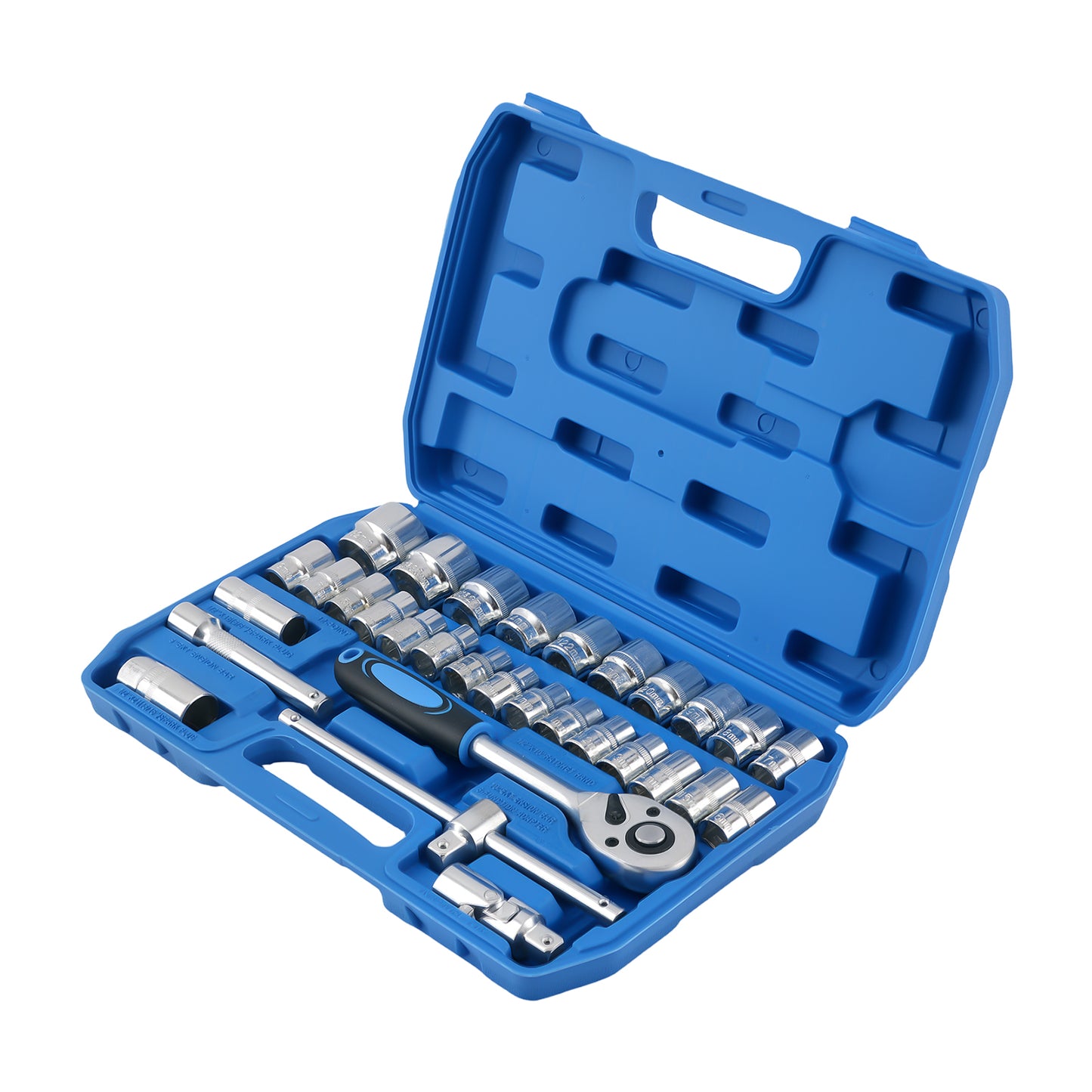 1/2 Chrome Socket Set 32PCS 8-32mm 6/12 Point Ratchet Wrench Extension Bar
