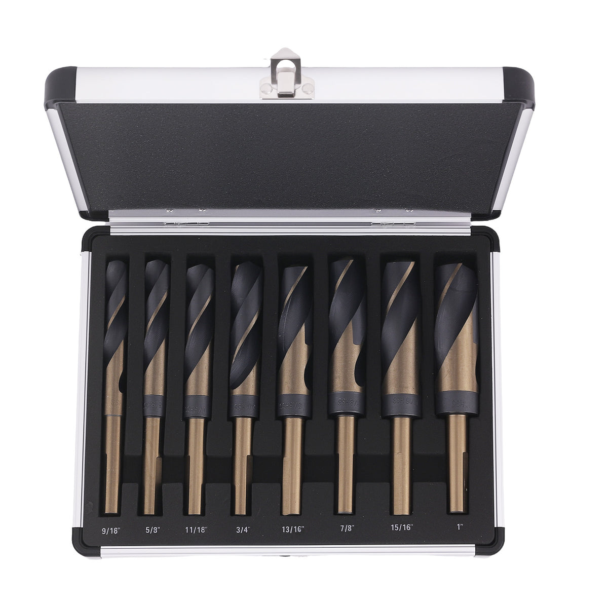 8PCS HSS Wood Drill Bit Set 9/16-1 inch with Storage compatible For Case 135° Split Point 1/2