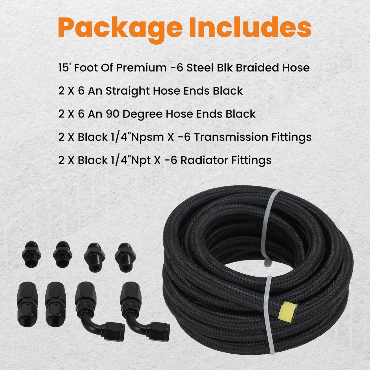 Transmission Cooler Hose Line 6AN Hose Line Kit compatible For GM 4L60E 4L65E