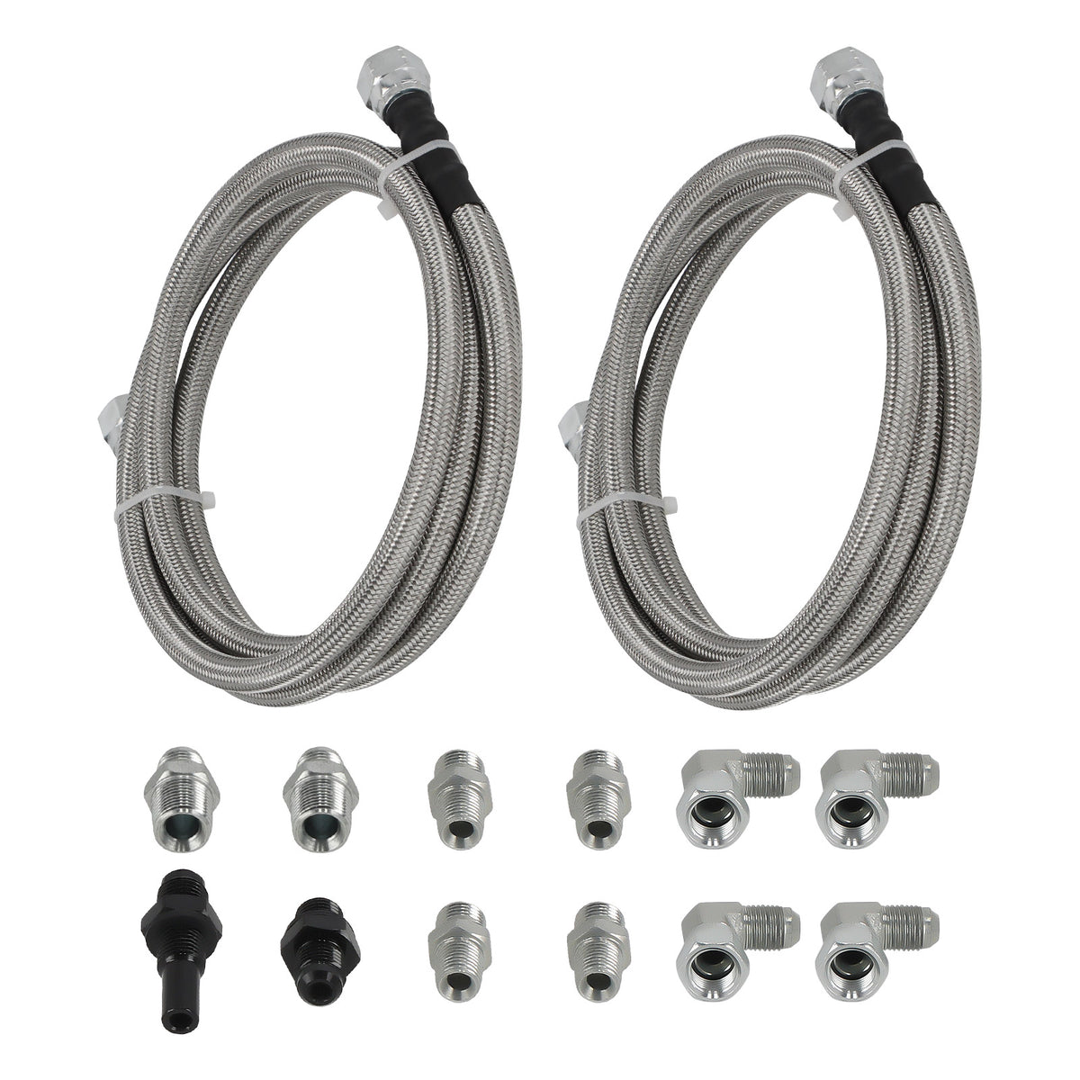6AN 70 Braided Transmission Cooler Lines KitFor compatible For GM 4L60E 4L80E OFK19-70-SS