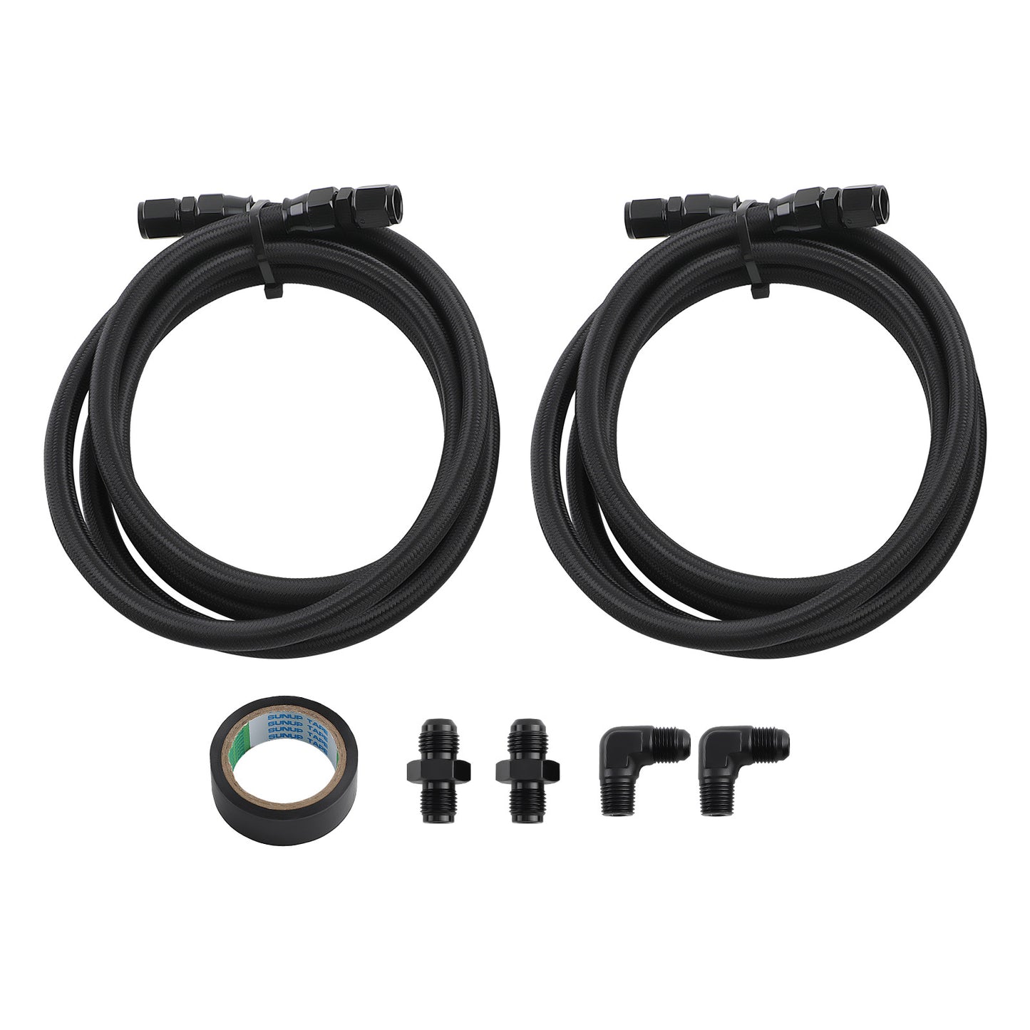 Automatic Transmission Cooler 6AN Hose Line Set compatible For GM 4L60E 4L65E TH350 TH400