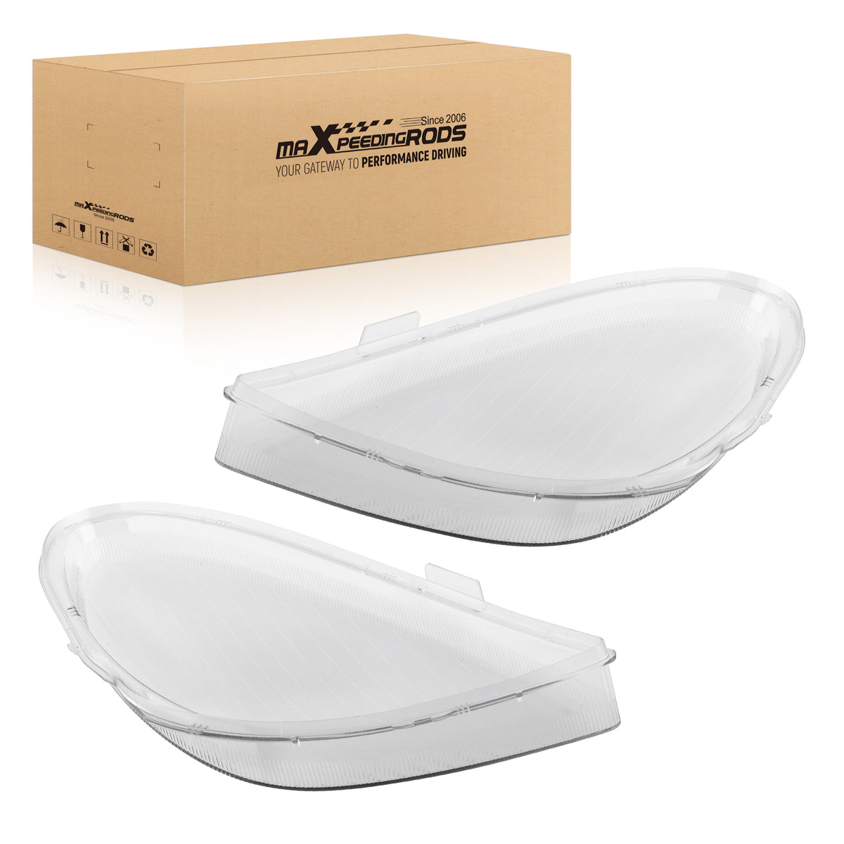 A Pair Headlamp Headlight Lens Cover compatible For Mercedes-Benz R171 SLK 2005-2011 Clear