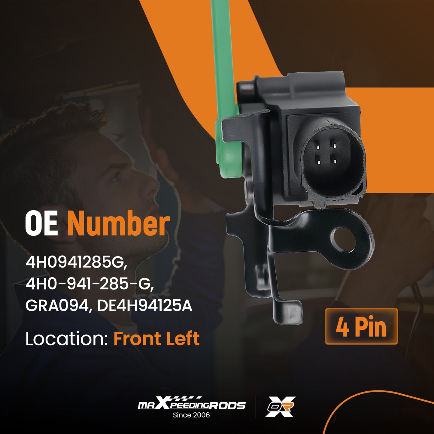 Front Suspension Height Level Sensor compatible for Audi A6 L4 2.0L Petrol Sedan 4H0941285G