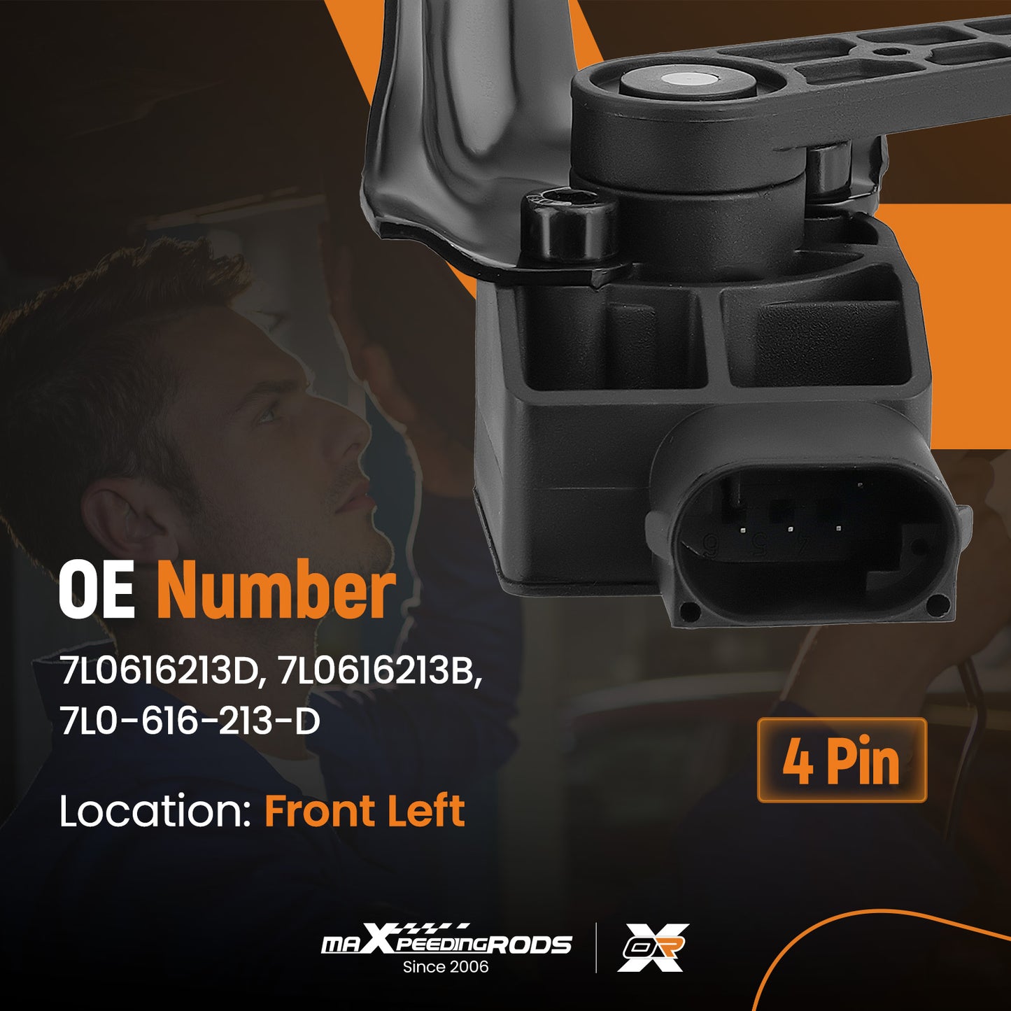 Front Left Headlight Level Sensor compatible For Audi Q7 2007-2015 7L0616213D 7L0616213B