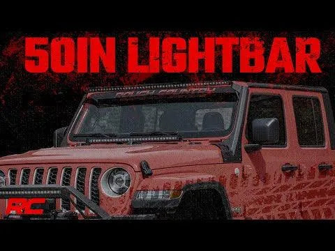 Rough Country 50" LED Light Bar Roof Mounted Kit Wrangler JL  | JT