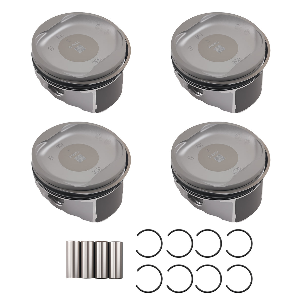 Pistons w/ Rings fit For 07-13 compatible For Toyota Camry RAV4 Scion tC compatible For Lexus 2.4 2AZFE