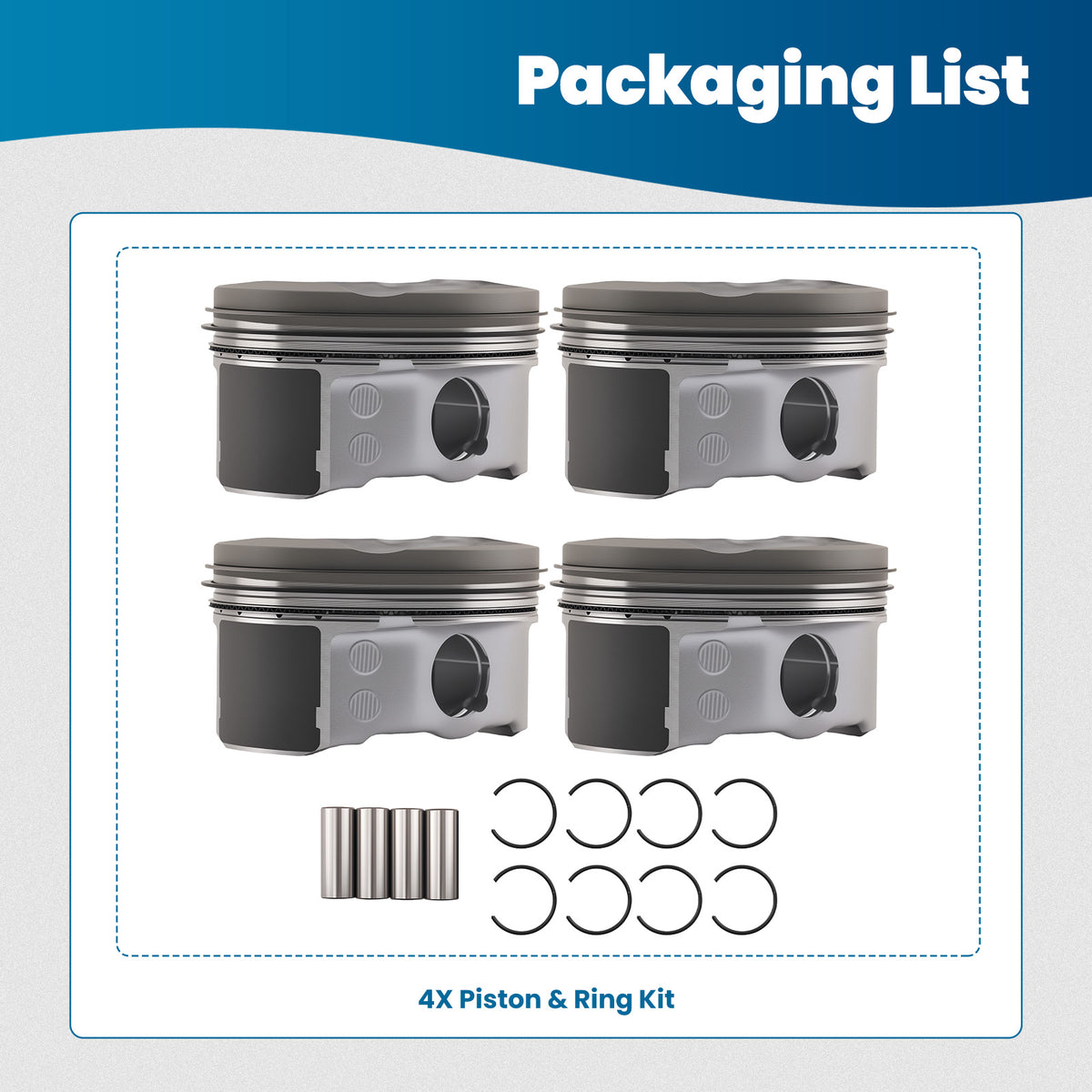 Pistons w/ Rings fit For 07-13 compatible For Toyota Camry RAV4 Scion tC compatible For Lexus 2.4 2AZFE