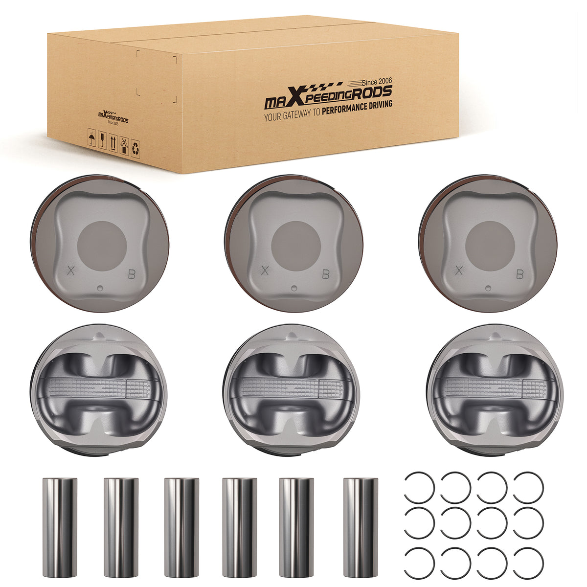 Engine Piston Set compatible For Toyota 4Runner FJ Cruiser compatible For Tacoma 4.0 2003-2009 13101-31030