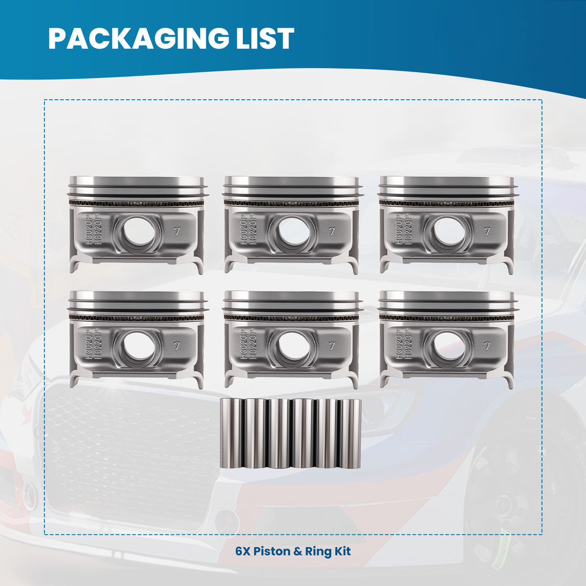 Engine Piston Set compatible For Jeep Wrangler TJ Cherokee 4.0L L6 1996-2006 H802CP