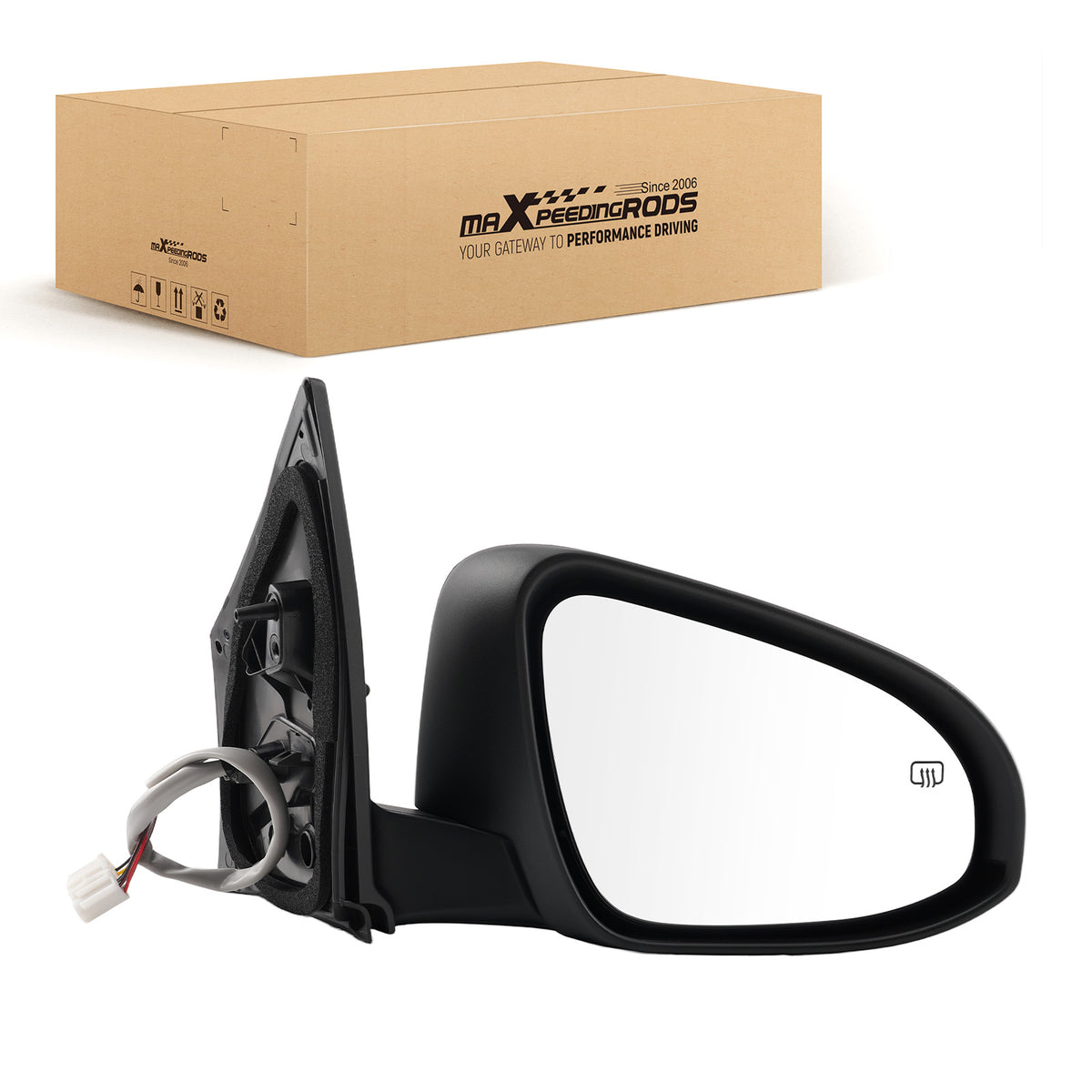Heated Mirror Right compatible For Toyota Corolla 2014-2019 M9600501RS Power compatible For White 7Wire