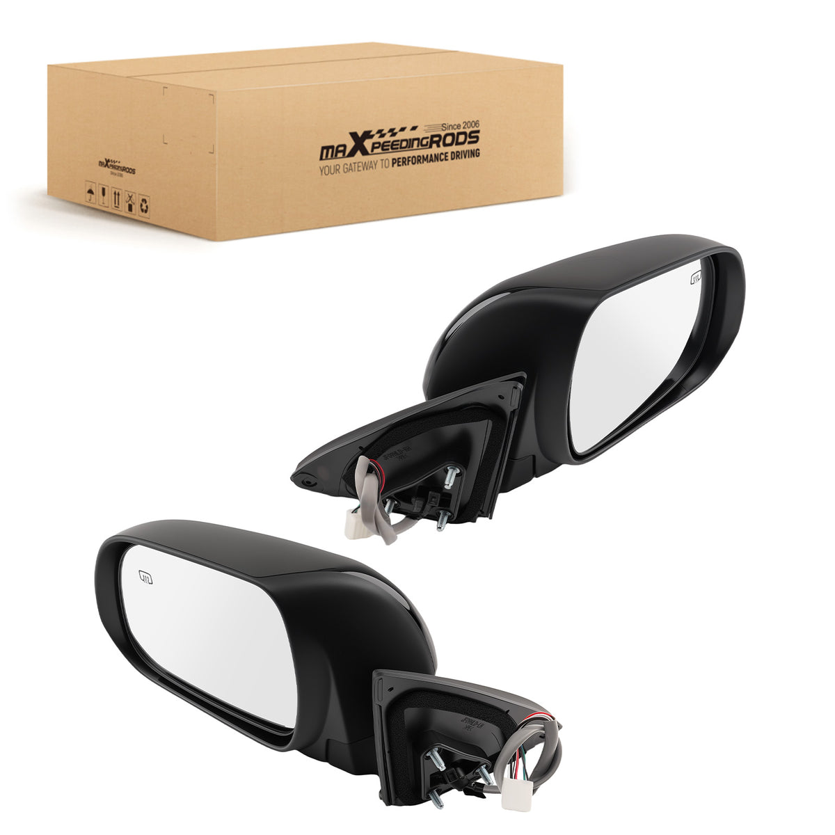 Side Mirror Heated Pair compatible For Toyota Highlander Hybrid 2008-2010 879100E092