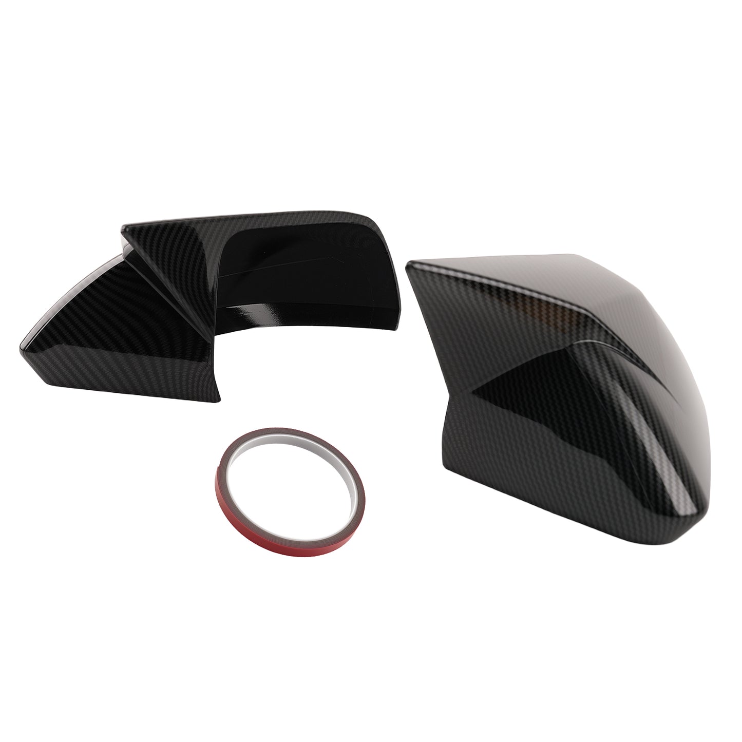 FrontMirror Cover Set compatible For Ford Mustang 2015-22 FR3Z-17682 Carbon Black Pair