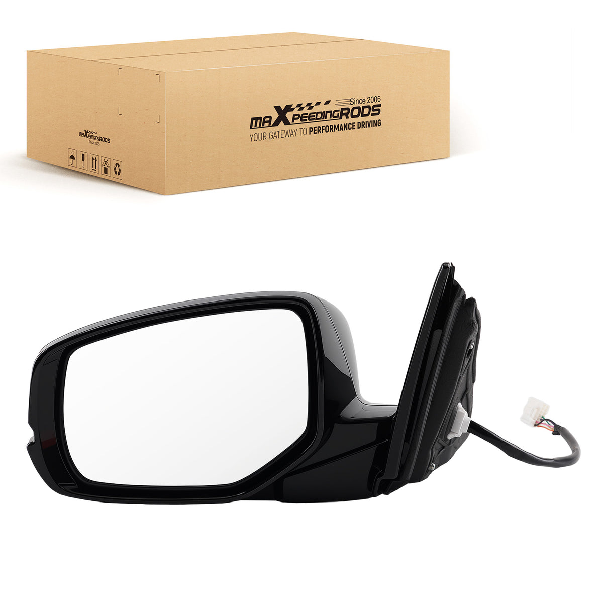 Driver Mirror Heated Power compatible For Honda Accord EX-L/Hybrid 2013-2017 Black