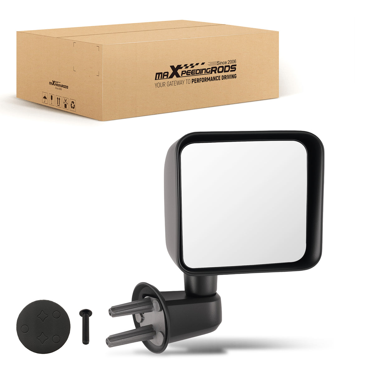 Rear View Mirror Right compatible For Jeep Wrangler JK Unlimited 2007-2018 Manual