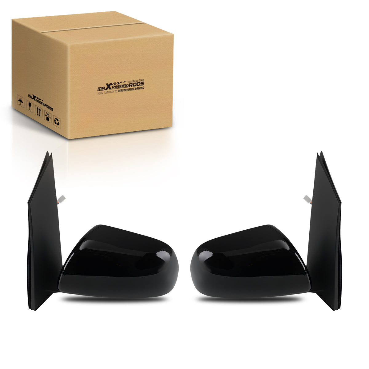 Black Heated Mirror compatible For Toyota Sienna 13-17 TO1320301 Power Side View Pair