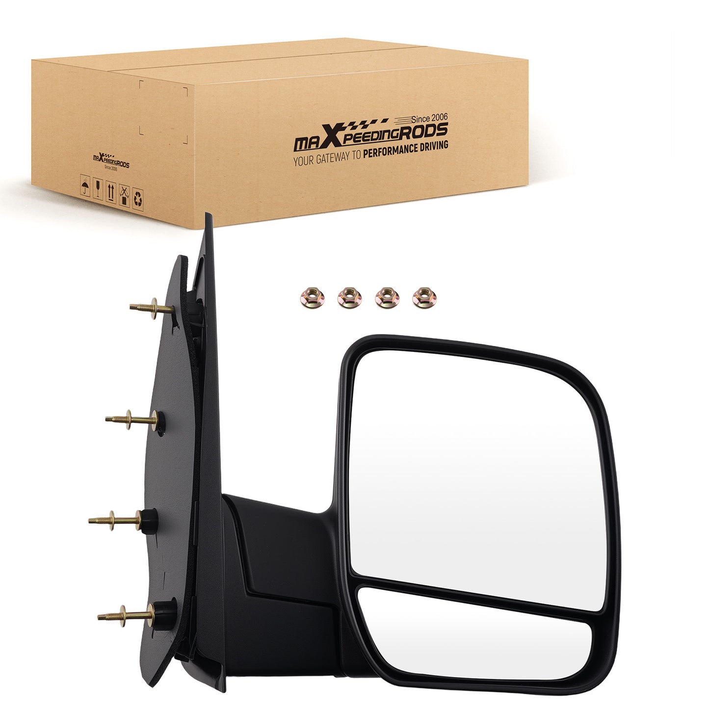 Manual Rear View Mirror Right compatible For Ford E-250/E-350 2003-2013 15227440