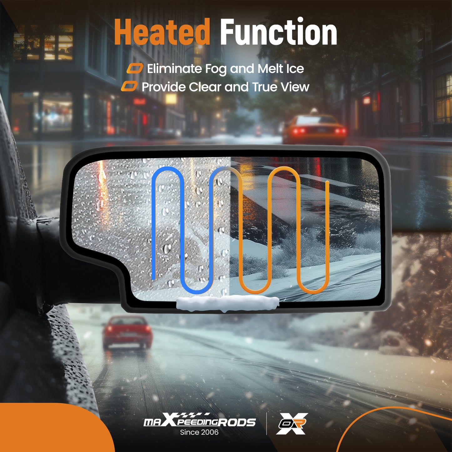 Right Lower Convex Heated Mirror Glass compatible for Chevy Silverado 1500 2500 23444113