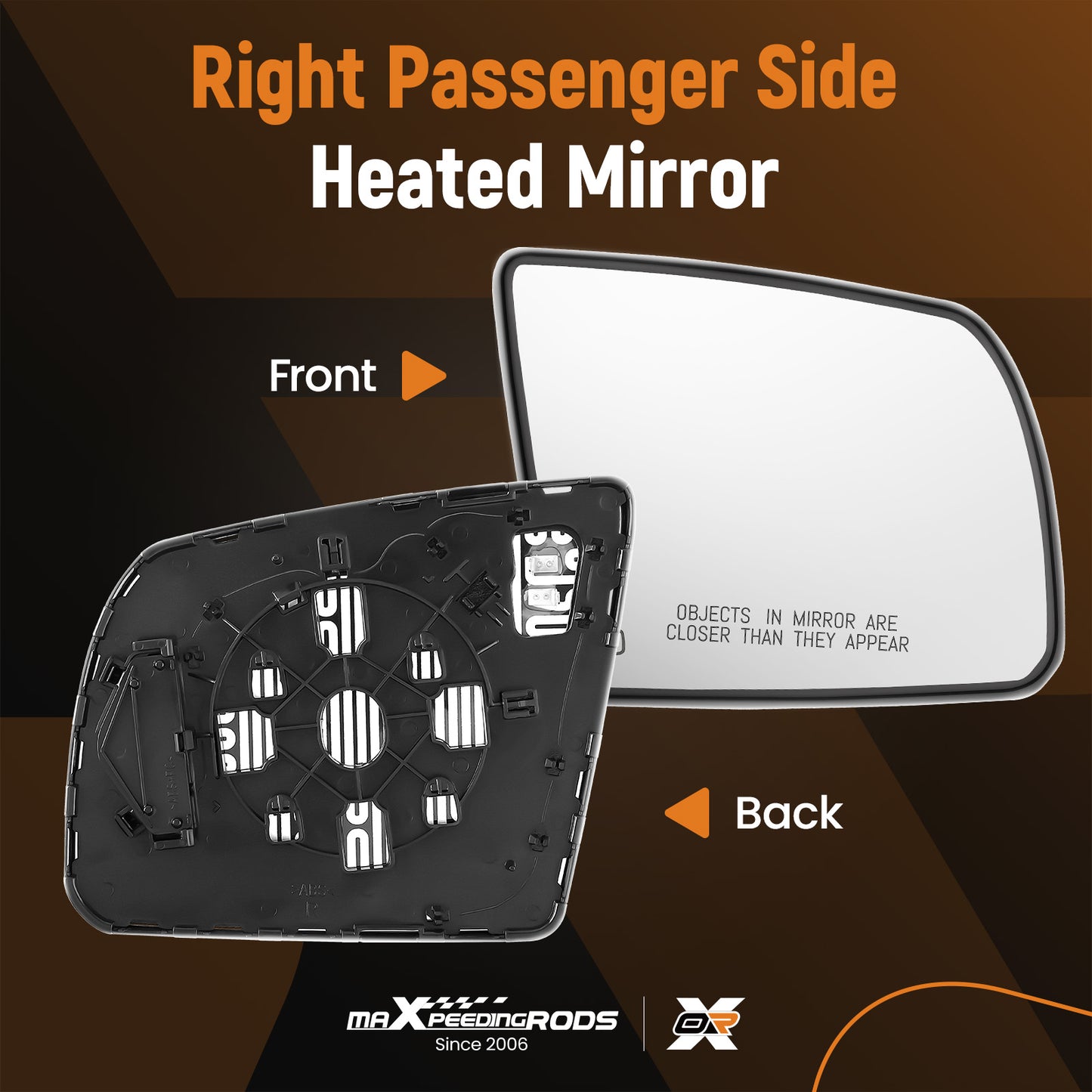 Passenger Right Side Mirror Glass Heated compatible for Toyota Sequoia 2008-2017 compatible for Tundra