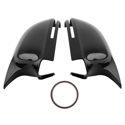 Mirror Cap Covers Pair Compatible for Audi A6 S6 RS6 A4 S4 2009-2012 Black ABS Plastic