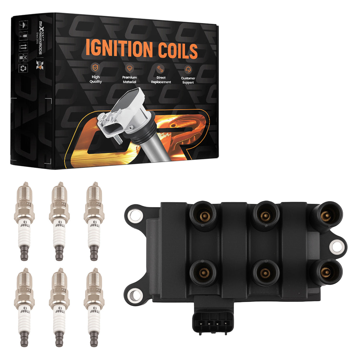 Ignition Coils6 Spark Plugs compatible For Ford Taurus B3000 3.0L 2001-2006 XS2Z12029AA