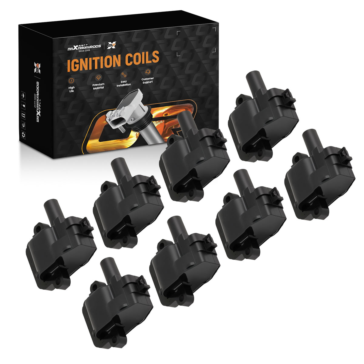 8PC Ignition Coil System compatible For GMC Sierra/Savana 3500 V8 8.1L 2001-2002 12556450
