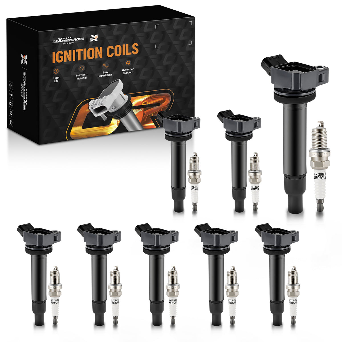 8Ignition CoilsIridium Spark Plugs compatible For Toyota 4Runner Land Cruiser Sequoia
