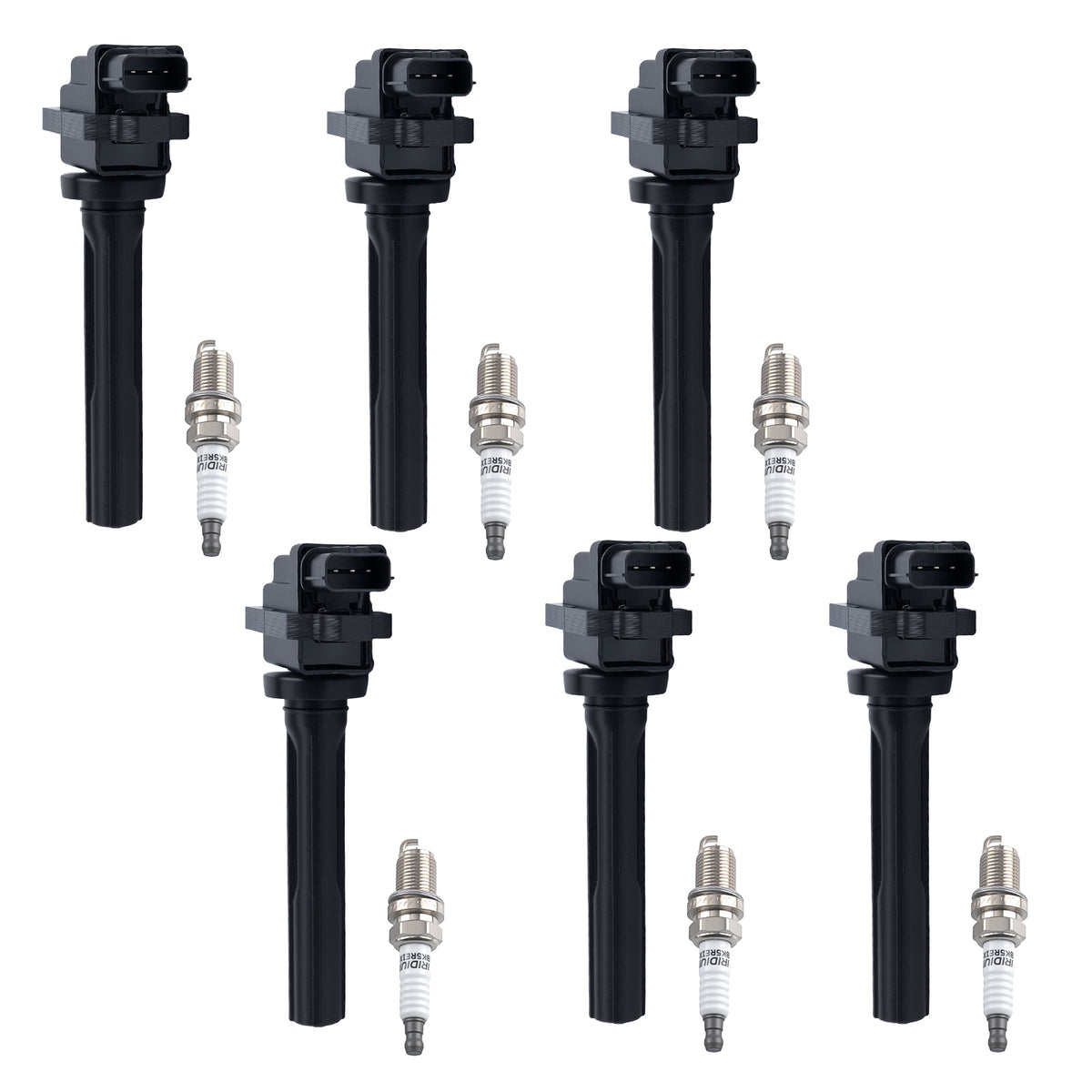 6x Ignition CoilsSpark Plugs compatible For Chevrolet Tracker compatible For Suzuki Grand Vitara 2.5L