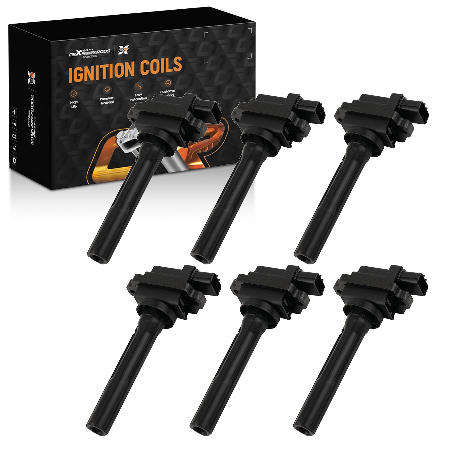 6PCS Ignition Coil Pack compatible For Chevrolet Tracker compatible For Suzuki 1.6-2.7L 3341077E21 UF237