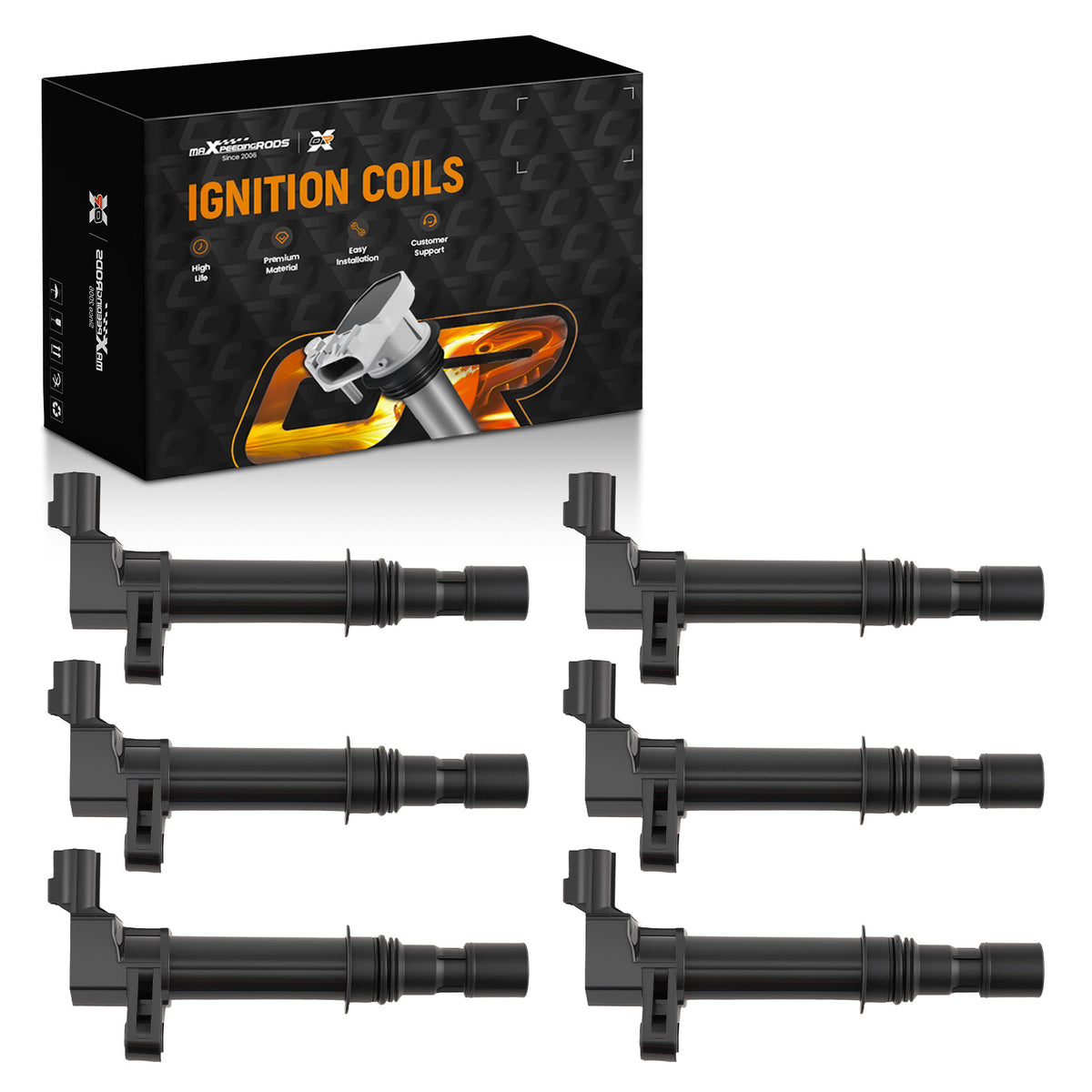 6x Ignition Coil Pack compatible For Jeep Grand Cherokee Liberty 3.7L 4.7L UF270 56028138AF