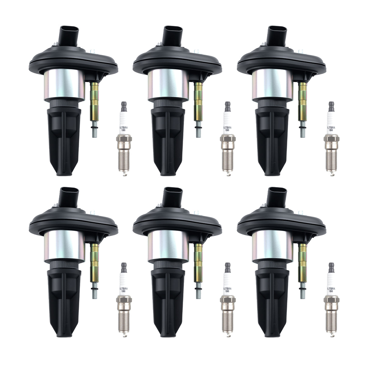 6x Ignition Coil + 6x Spark Plug For 04-06 compatible For Chevy Colorado GMC Canyon 2.8L 3.5L