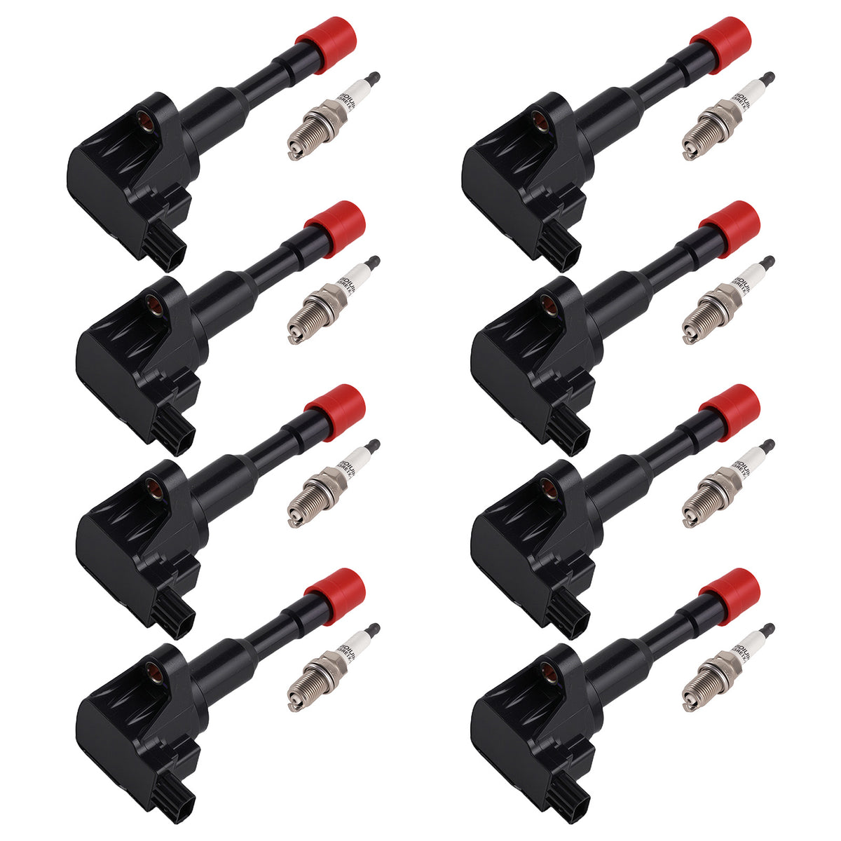 8x Ignition Coil + Spark Plug compatible For Honda Civic 1.3L FHEV 2003-2005 30521PWA003