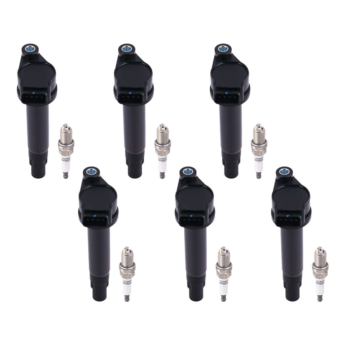 6pcs Ignition Coil + Spark Plugs compatible For Lexus ES330 RX330 compatible For Toyota Camry 3.3L 2004-06