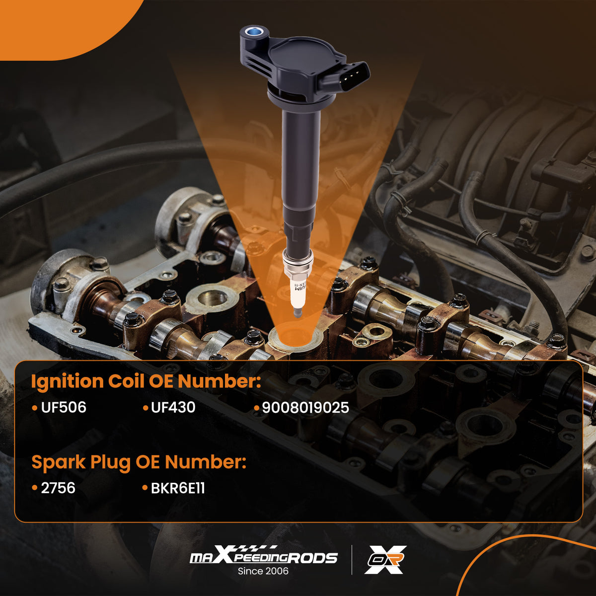 6pcs Ignition Coil + Spark Plugs compatible For Lexus ES330 RX330 compatible For Toyota Camry 3.3L 2004-06