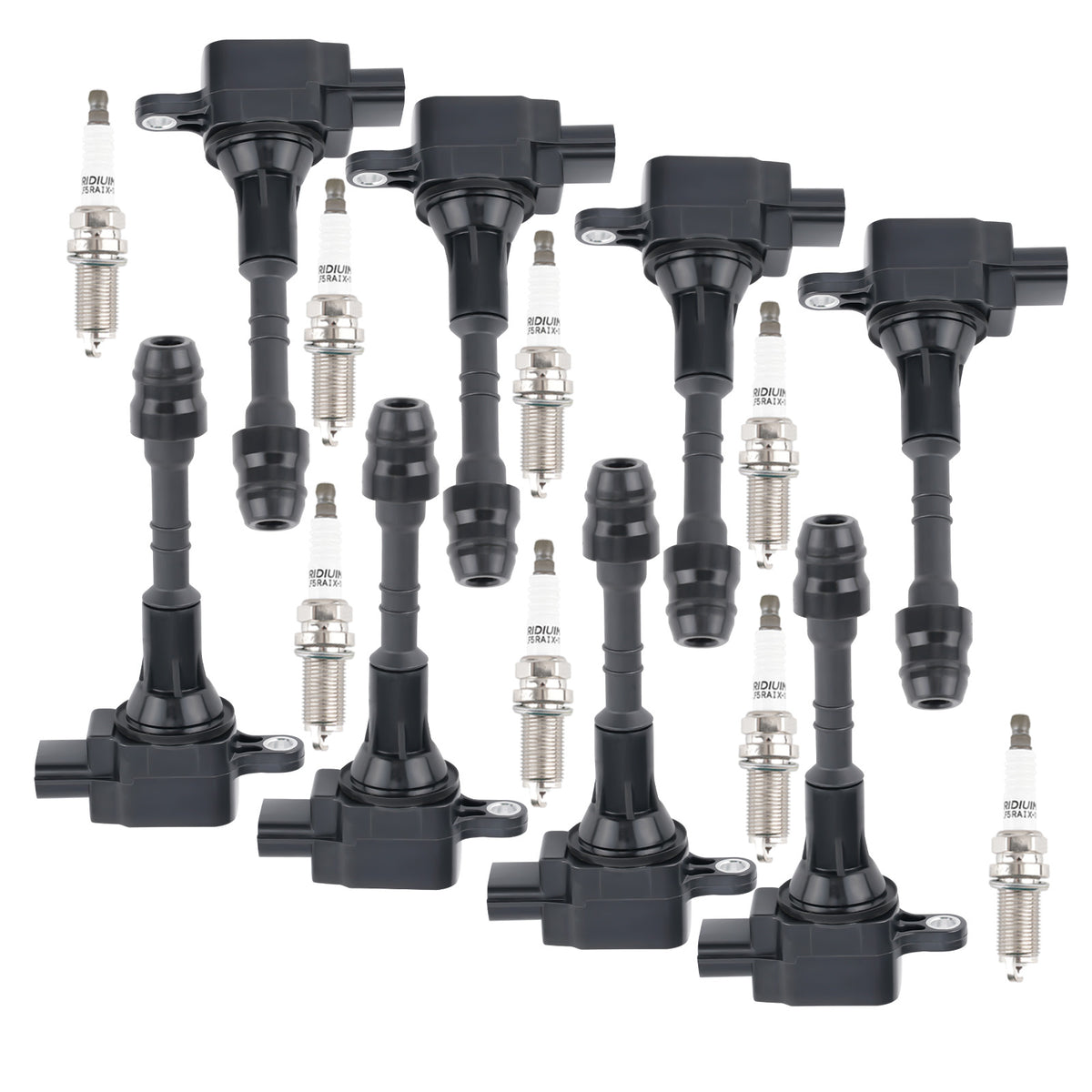 Pack of 8 Ignition Coil + Spark Plugs compatible For Infiniti QX5 compatible For Nissan Armada Pathfinder