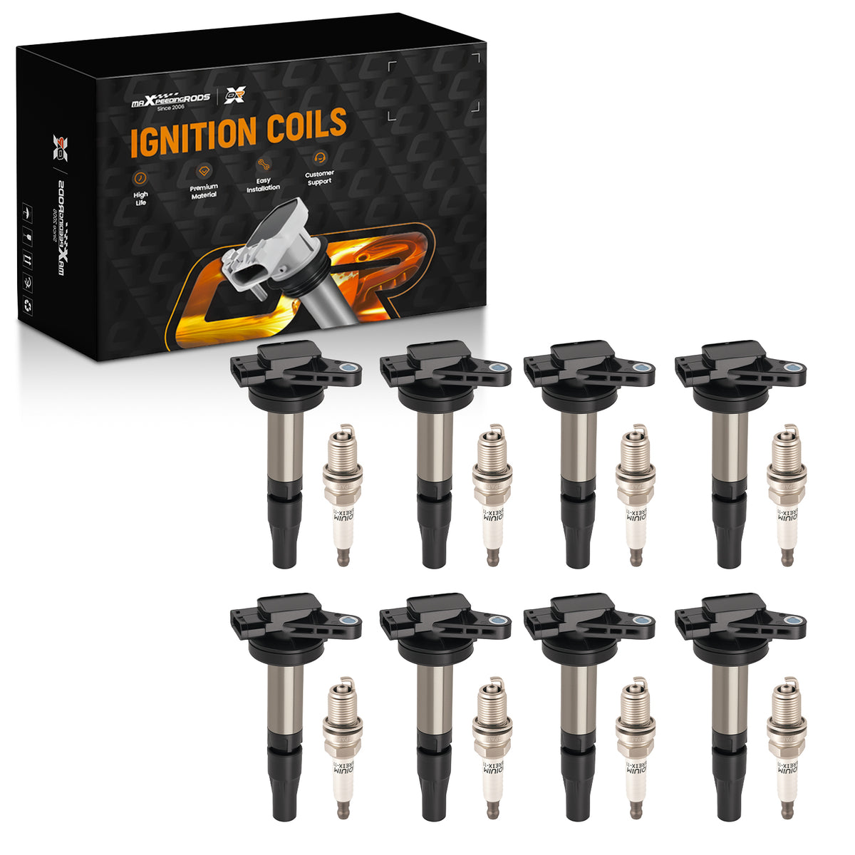 Ignition Coil Kit compatible For Land Rover Range Rover Sport 4.2L 4.4L 2006-2009 UF533
