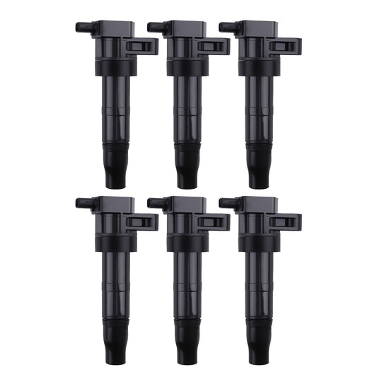 6x Ignition Coil Pack compatible for Hyundai Entourage compatible for Genesis 3.8L 2006-2014 52-1842 Black
