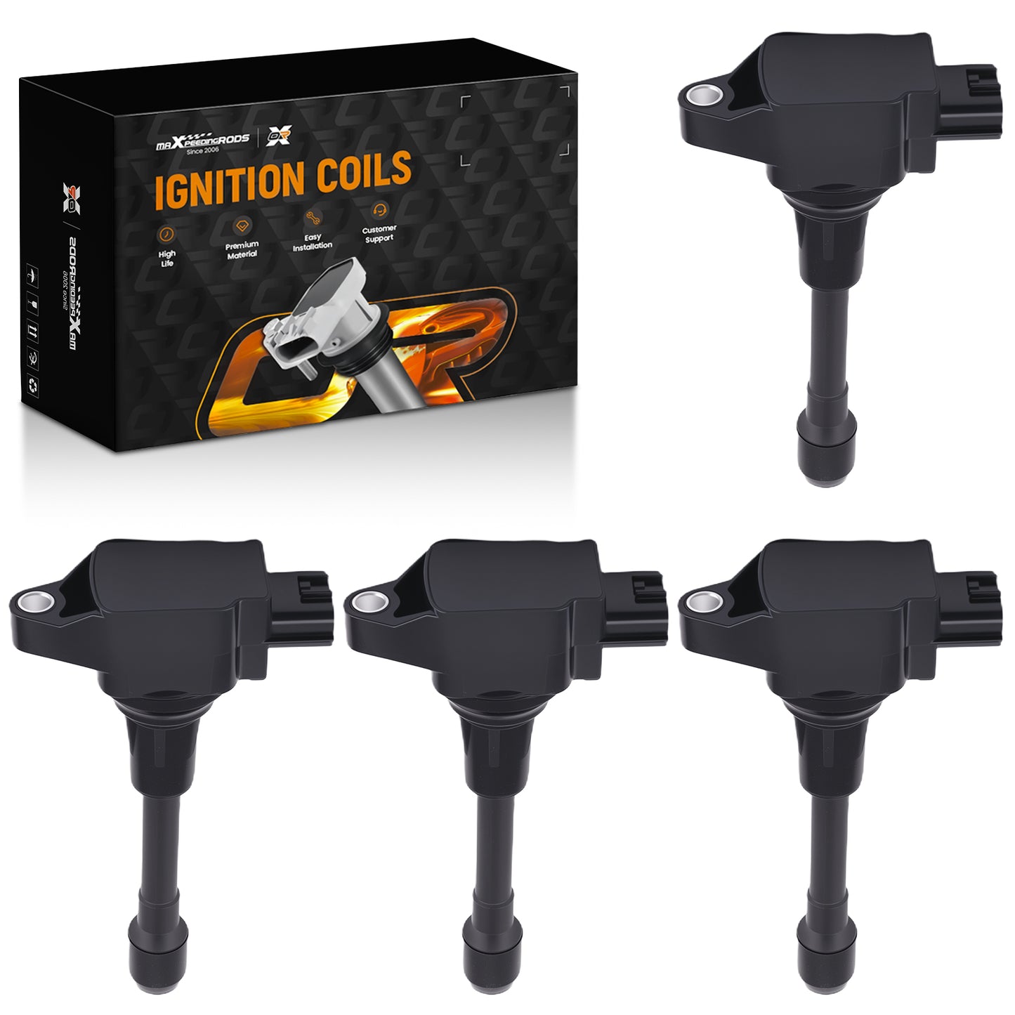 4x Ignition Coil Pack compatible For Nissan Altima Sentra Rogue 2.5L 2007-2018 22448-JA00C