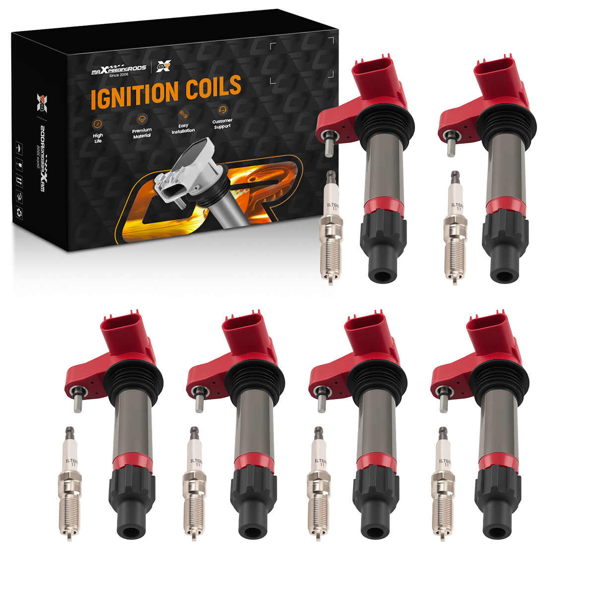 Ignition Coil Spark Plug 6-PC Set compatible For Chevrolet Colorado GMC Canyon 3.6L