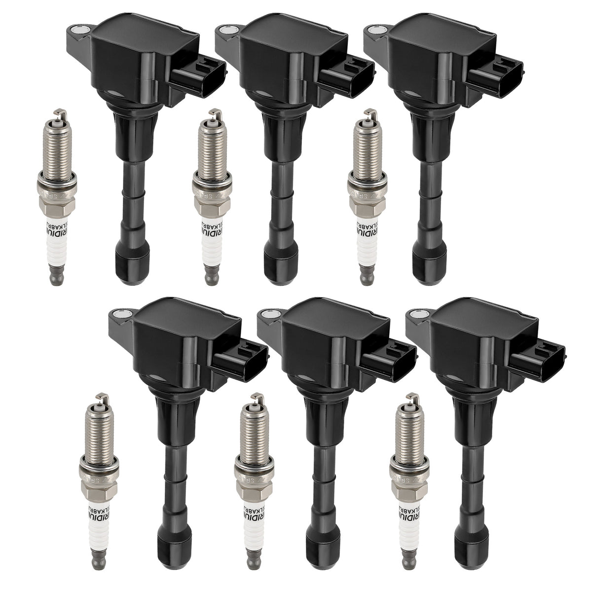 6 Ignition Coil + Spark Plugs compatible For Nissan 370Z compatible For Infiniti EX37 FX37 3.7L V6 UF617