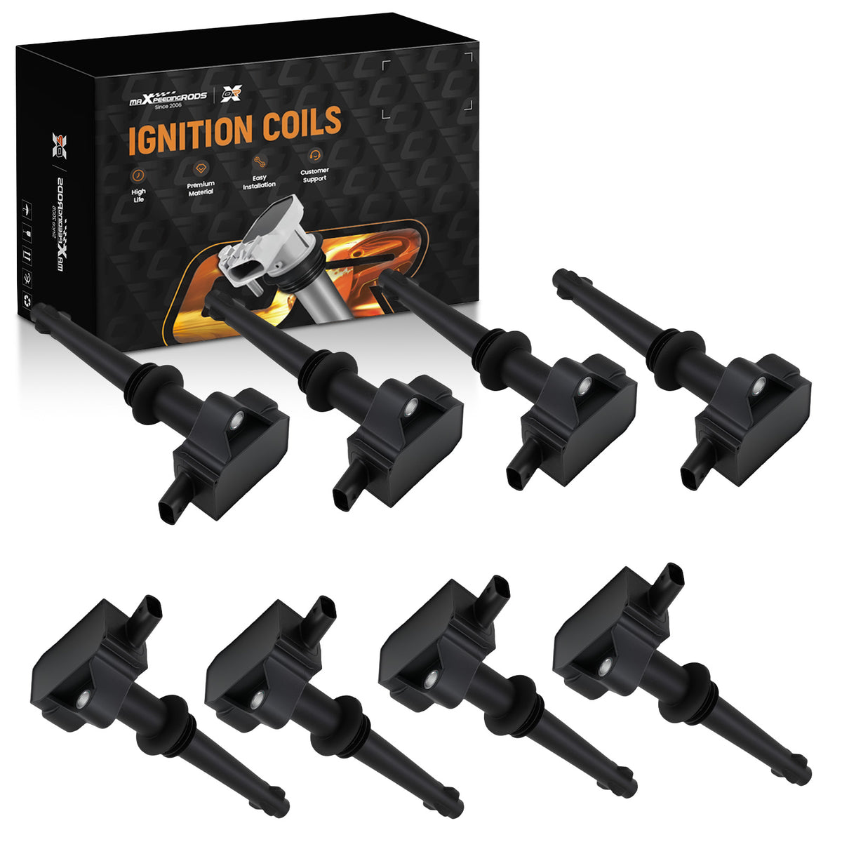 Coil Set Complete compatible For Jaguar XKR-S XF XJ 5.0L 2010-2012 GN10591 Electronic
