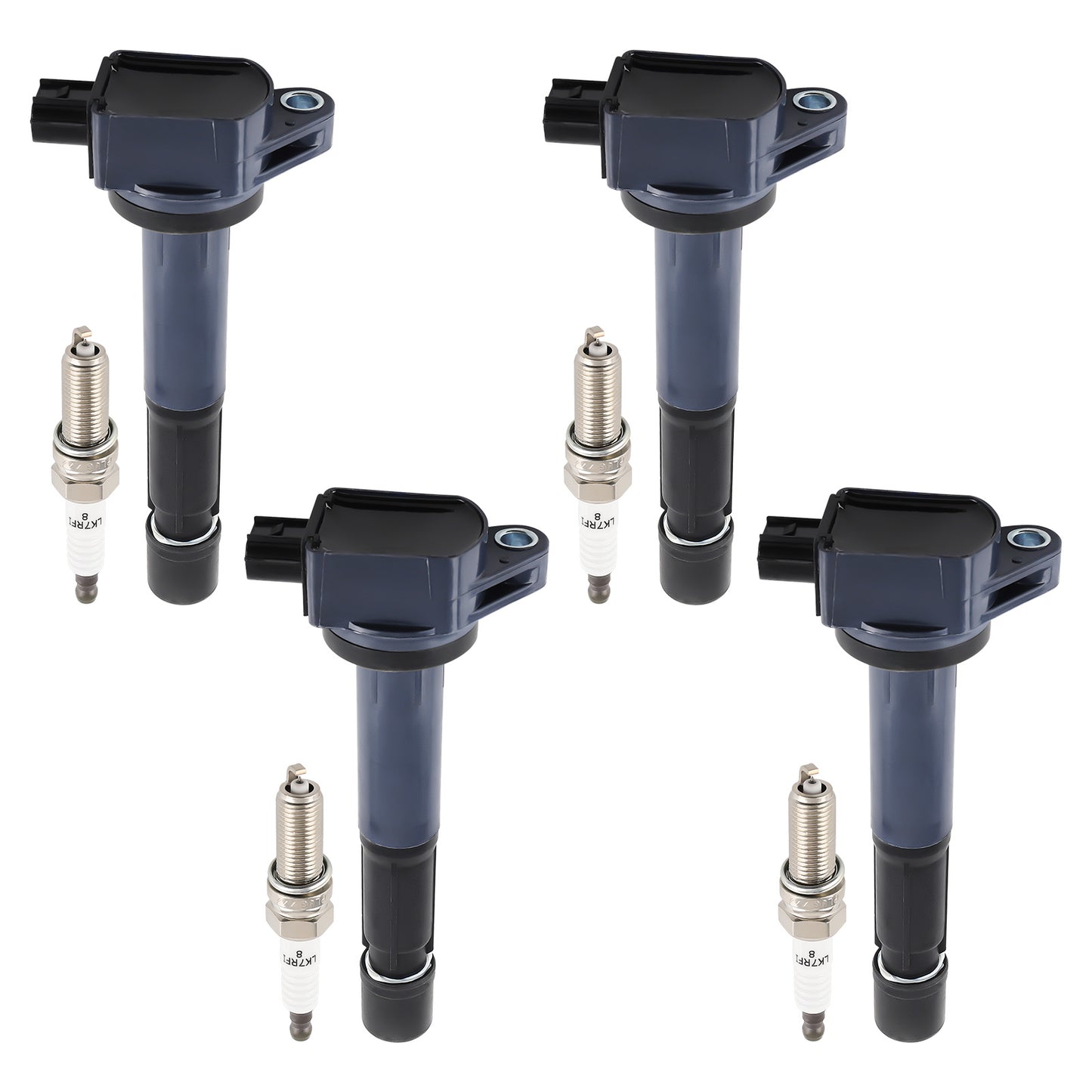 4 Ignition Coil + Spark Plugs compatible For Acura TSX L4 2.4L 2009-2014 UF629 97390 5C1683