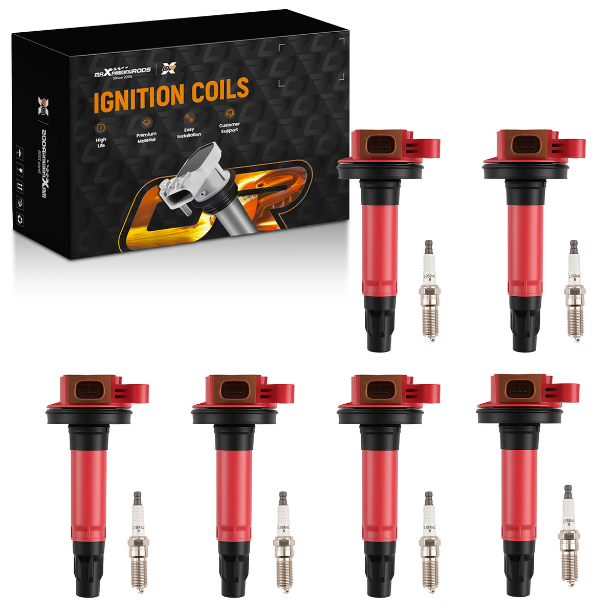 6x Ignition Coil + Spark Plug compatible For Ford F-150 Explorer Expedition 3.5L 2011-2019