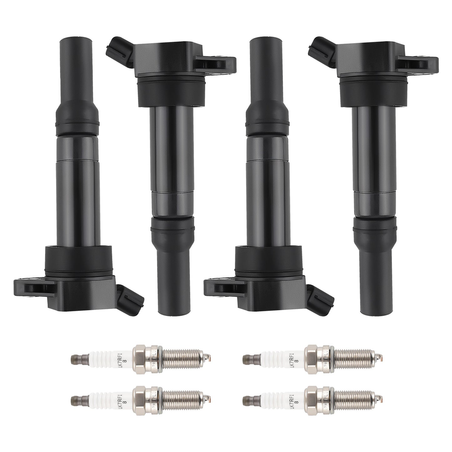 4 Ignition CoilIridium Sparks Plug compatible For Hyundai Elantra Tucson compatible For Kia Forte UF651