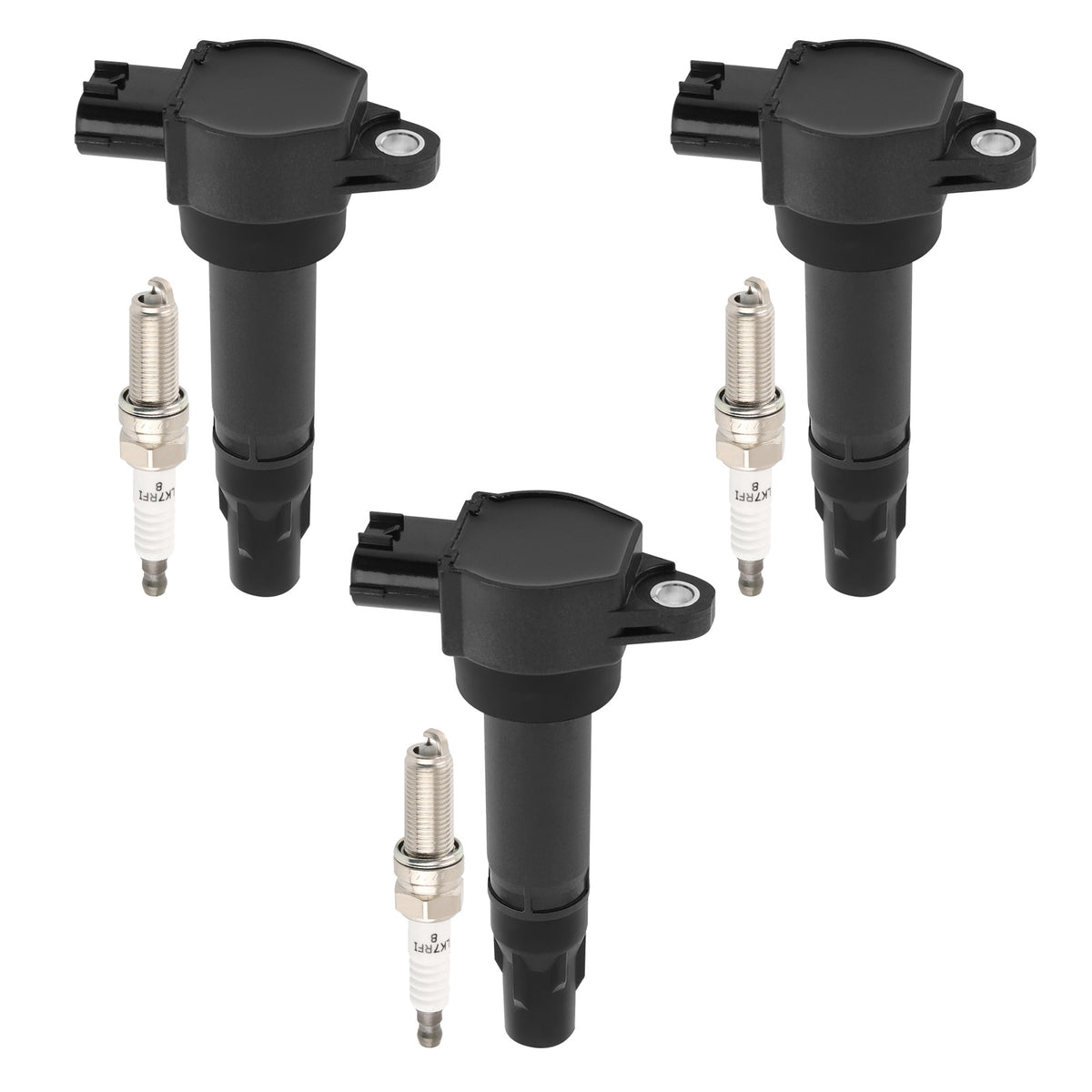 3 Ignition Coils + Spark Plugs compatible For Smart Fortwo 1000CC L3 2008-2015 UF681 95983