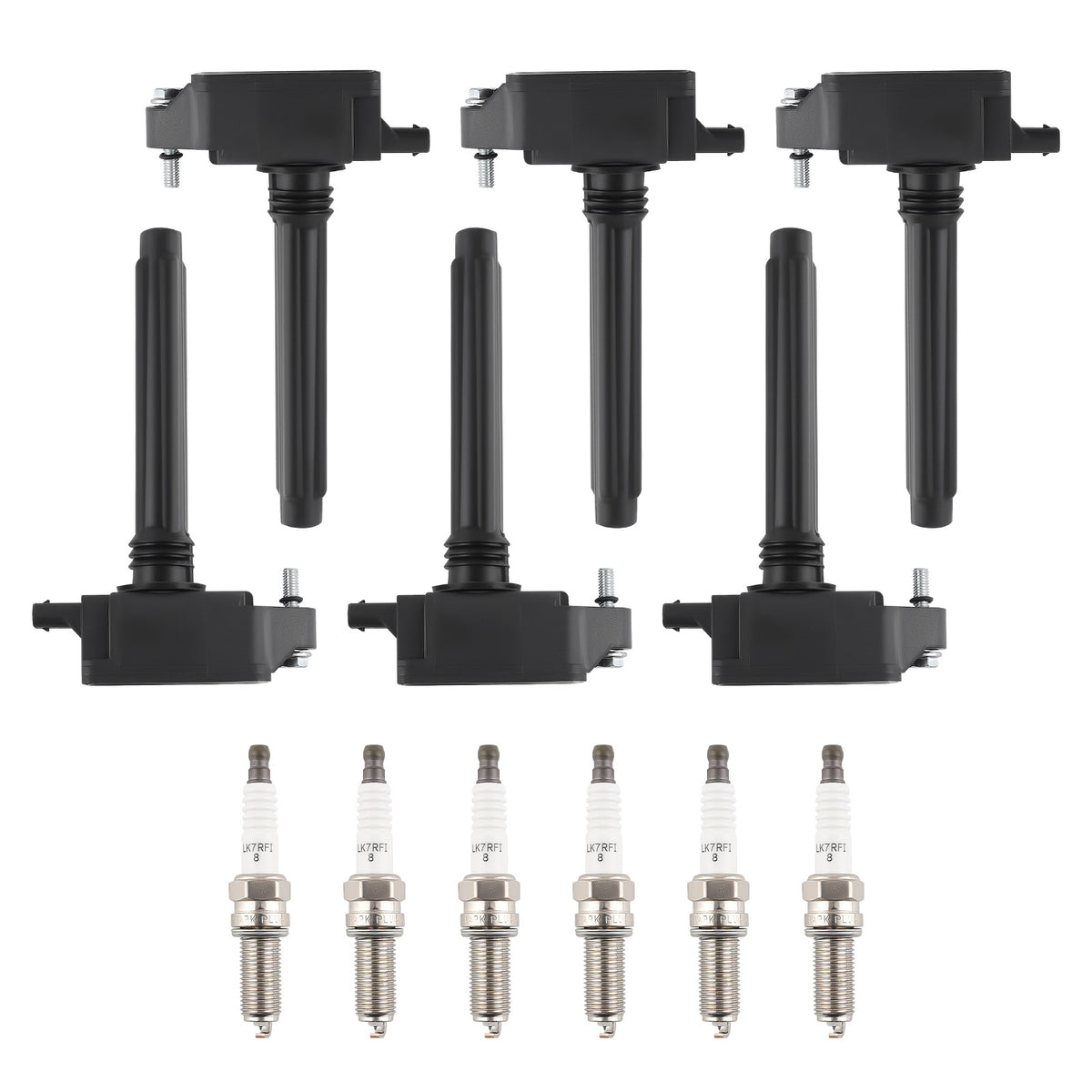 6X Ignition Coil + 6X Spark Plugs compatible For Chrysler Dodge Ram 1500 compatible For Jeep Grand UF807