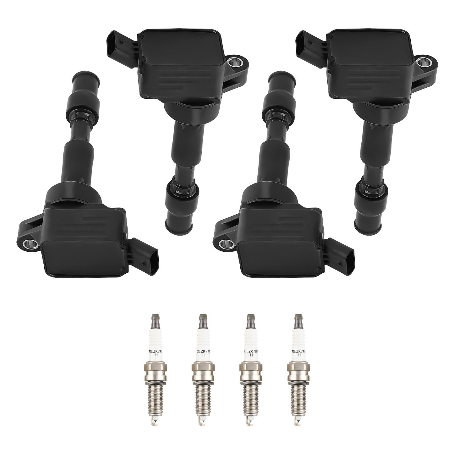 4 Ignition Coils Spark Plug compatible For Hyundai Elantra Kona Sonata Hybrid Veloster 2.0L