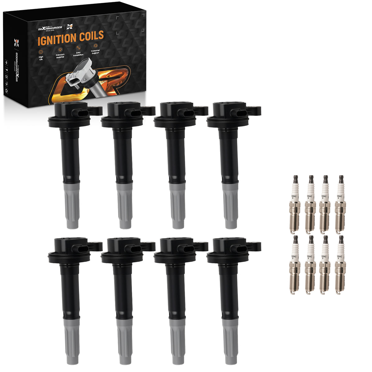 8pcs Ignition Coil Pack Set compatible For Ford F-150 5.0L V8 compatible For Mustang 2016-17 SP548