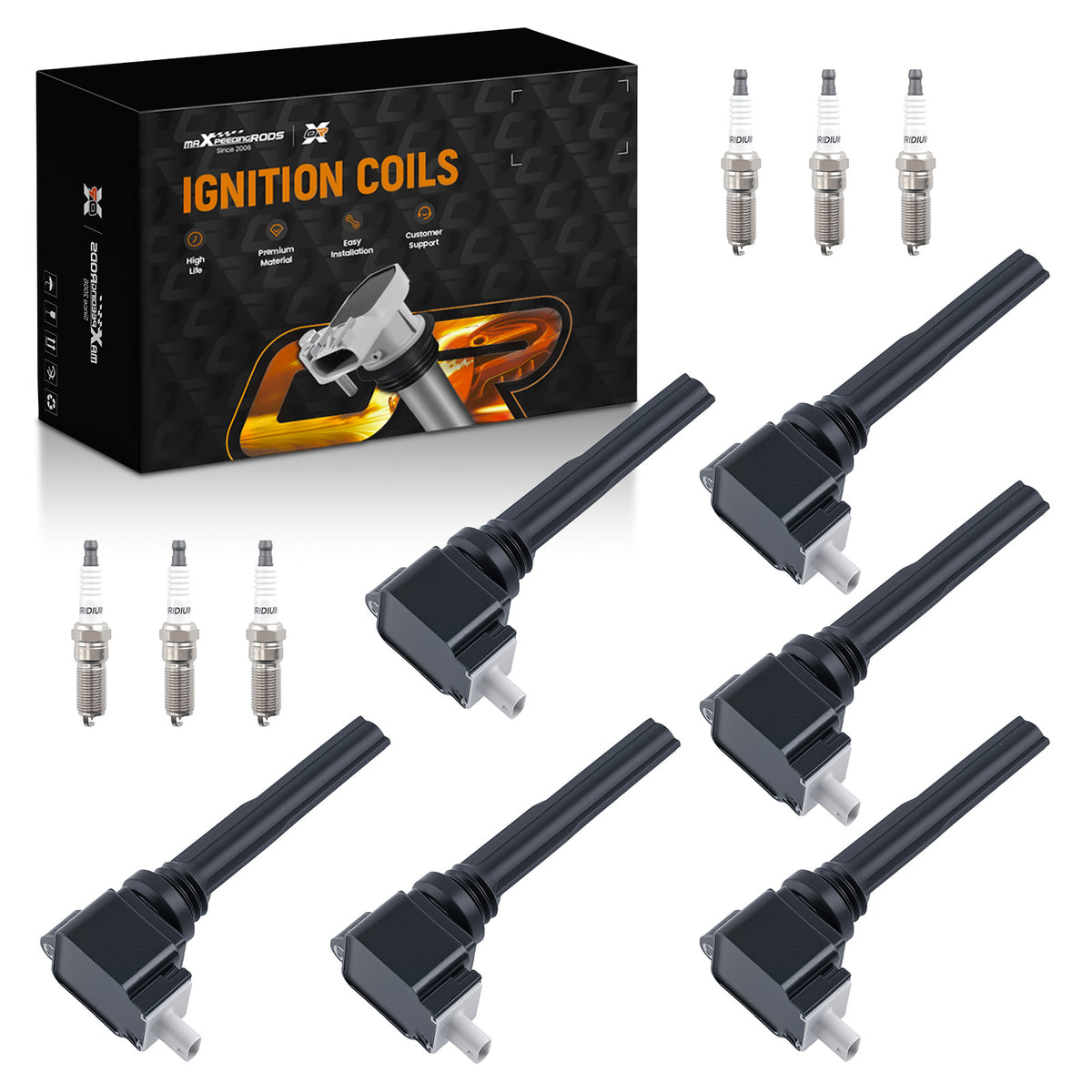6x Ignition CoilSpark Plug compatible For Ford F-150 V6 3.5L 2018-2019 UF-826