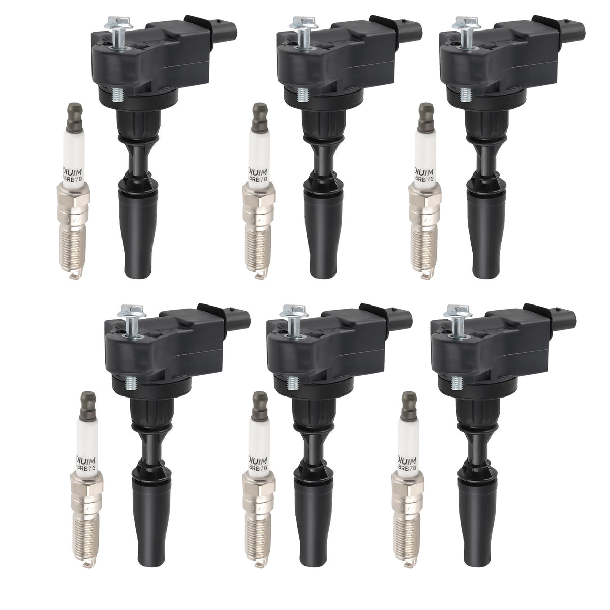 6 Ignition Coils + Spark Plugs compatible For Buick LaCrosse Cadillac ATS compatible For Chevrolet UF830