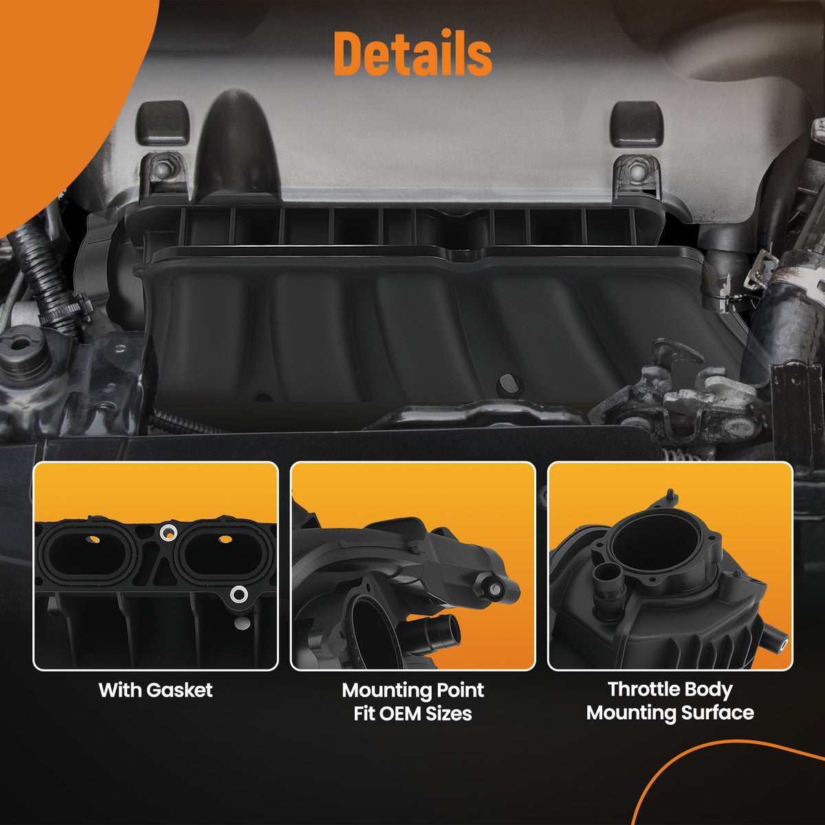 Engine Intake Manifold compatible For VW Beetle compatible For Golf Jetta Rabbit 2.5L 2005-2014 07K133201M